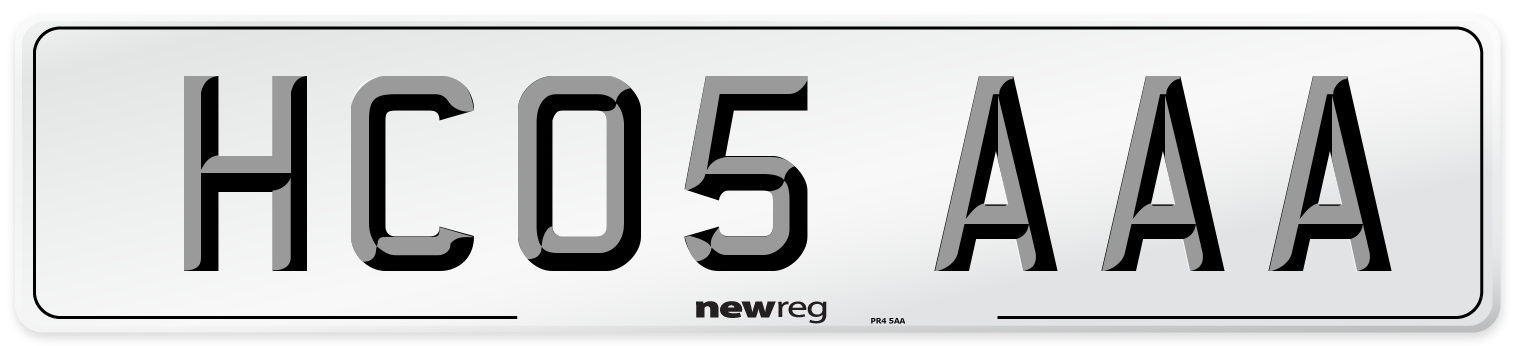 HC05 AAA Number Plate from New Reg
